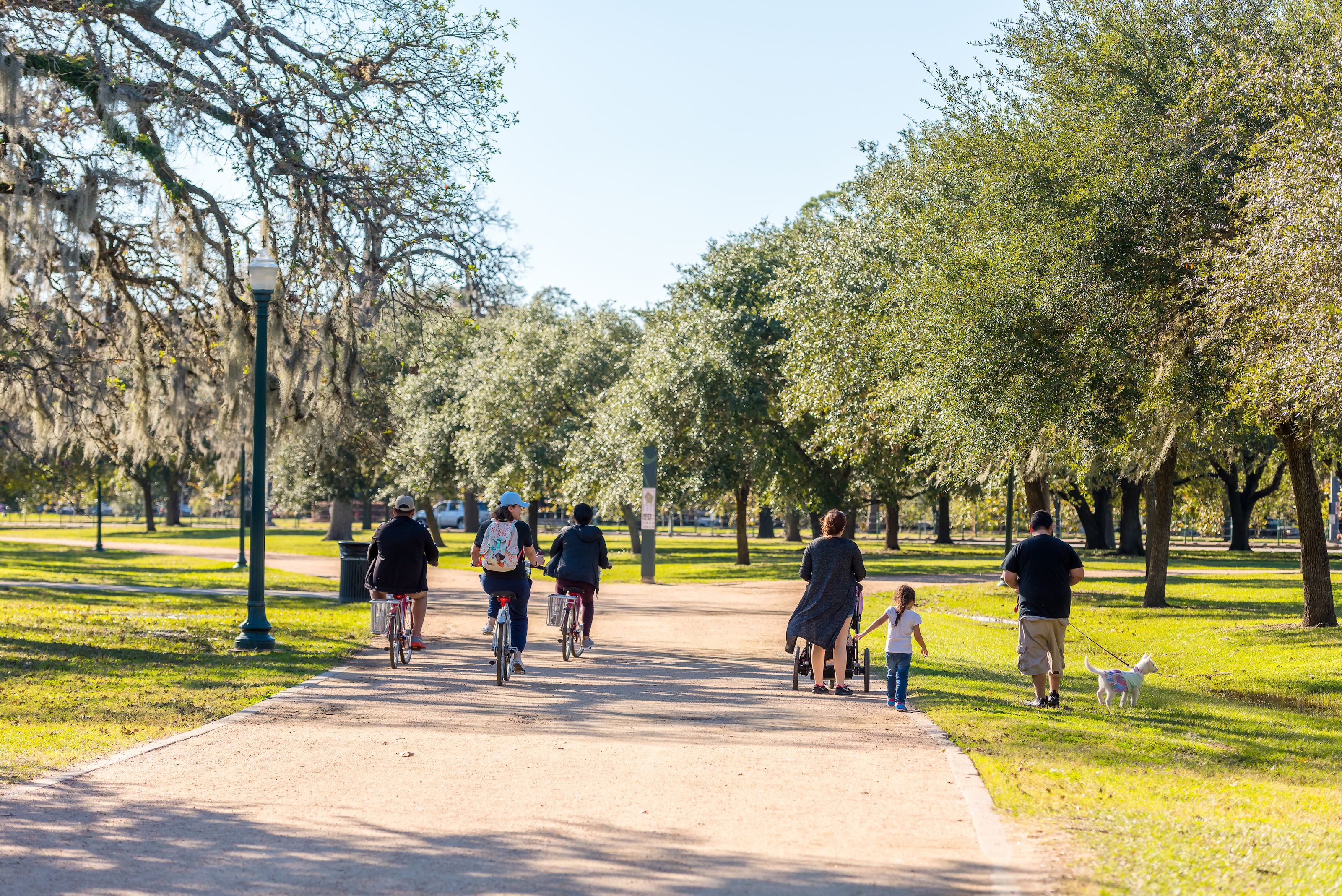 Hermann Park trail crowd