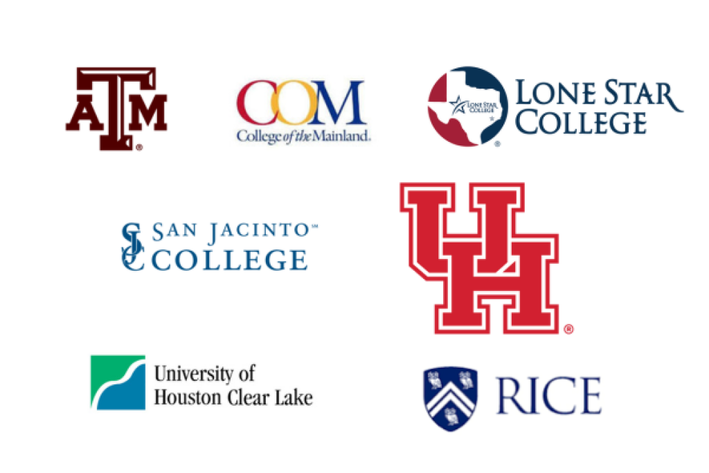 multiple logos representing higher education institutions in Houston